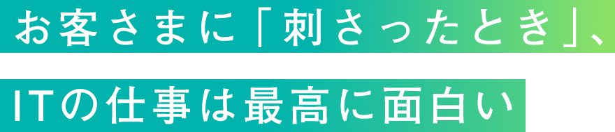 お客様に「刺さったとき」、ITの仕事は最高に面白い