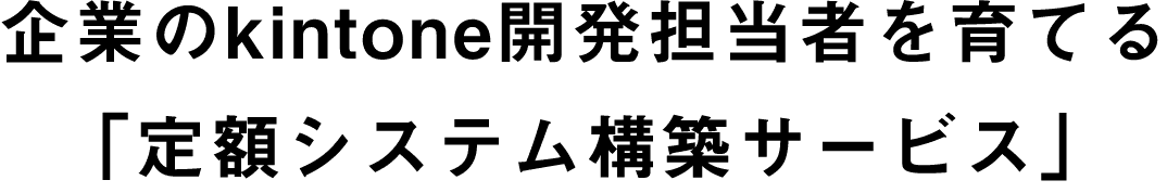 企業のkintone開発担当者を育てる「定額システム構築サービス」